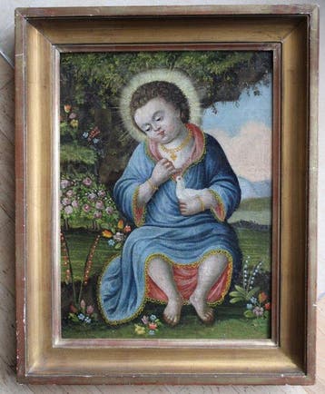 École européenne (XVII) - Jesusknabe mit Taube