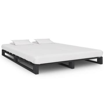 vidaXL Bedframe pallet massief grenenhout grijs 140x200 cm, Verzenden, Nieuw