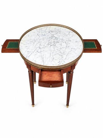 Table bouillotte - Laiton doré - Style Louis XVI