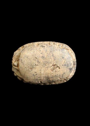 Oude Egypte, Nieuwe rijk Speksteen Scarabee met Bes (Zonder, Antiquités & Art