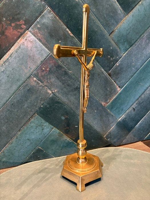 Figuur - Vintage Kruisbeeld - Messing, Antiek en Kunst, Kunst | Niet-Westerse kunst