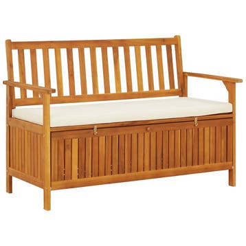 vidaXL Tuinopslagbank 120x63x84 cm massief acaciahout, Tuin en Terras, Verzenden, Nieuw
