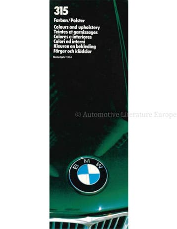 1984 BMW 315 KLEUREN EN BEKLEDING BROCHURE, Ophalen of Verzenden, Nieuw