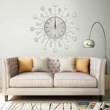 vidaXL Wandklok 40 cm metaal zilverkleurig, Huis en Inrichting, Verzenden, Nieuw