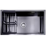 Lendo Online Évier Inox Anthracite 74×44 cm avec Égouttoir