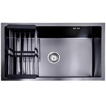 Lendo Online Évier Inox Anthracite 74×44 cm avec Égouttoir, Bricolage & Construction, Sanitaire