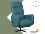 Leren elektrisch relaxfauteuil Pride - Toledo Turquoise, Huis en Inrichting, Nieuw, Ophalen of Verzenden, Modern, 50 tot 75 cm