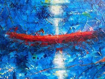 Miroslav Spadrna (pintorcheco) - “Fractura Roja en Azul -XL, Antiek en Kunst