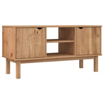 Massief houten TV-kast OTTA | Tweede kansje | OP = OP, Overige materialen, 100 tot 150 cm, Verzenden, Scandinavisch