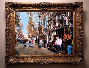 Joan Ripoll Brugueres (1955) - Dia de Otoño en la Rambla