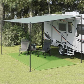 vidaXL Tenttapijt 250x350 cm HDPE lichtgroen, Caravanes & Camping, Accessoires de tente, Verzenden