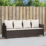 vidaXL Ligbed met kussens poly rattan bruin, Tuin en Terras, Verzenden, Nieuw