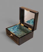 Boîte à bijoux - Laiton, Bois Noirci, Antiquités & Art