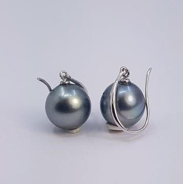 Zonder minimumprijs - Oorbellen Zilver - 9×10 mm Tahitiaanse