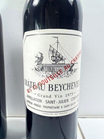 1975 & 1974 Château Beychevelle - Saint-Julien - 2 Flessen, Nieuw