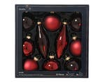 Kerstballen Glas Ossenbloed Mix Set van 10, Nieuw