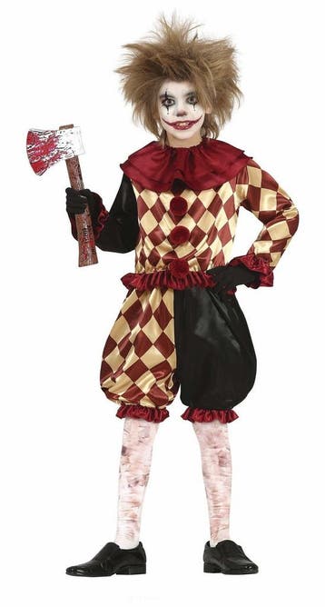 Horror Clown Halloween Kostuum Kind Rood, Verzenden, Nieuw