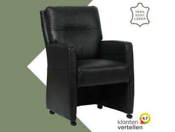 Leren eetkamerstoel Sharp - Massif Nero (zwart) - Met, Huis en Inrichting, Stoelen, Eigentijds, Modern, Zwart, Nieuw, Leer