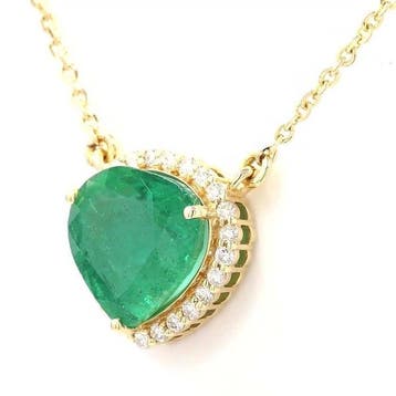 Pendentif - 18 carats Or jaune - 3.74ct. tw. Émeraude -