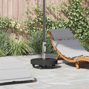 vidaXL Parasolvoet 30kg Zwart Graniet en RVS Rond, Tuin en Terras, Verzenden, Nieuw