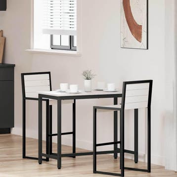 vidaXL Tafel Wit 100 x 50 x 77 cm Engineered hout en staal, Verzenden, Nieuw