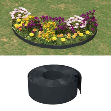 vidaXL Tuinranden 2 st 10 m 20 cm polyetheen zwart, Verzenden, Nieuw
