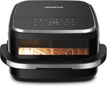 Aigostar Airfryer XL Surface - 4L - Voor Pizza - Zwart, Verzenden, Nieuw