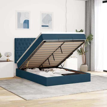 vidaXL Ottoman bed met matrassen 140x200cm fluweel, Verzenden