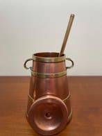 Kan (2) - Verguld messing - Boterbaratte., Antiek en Kunst