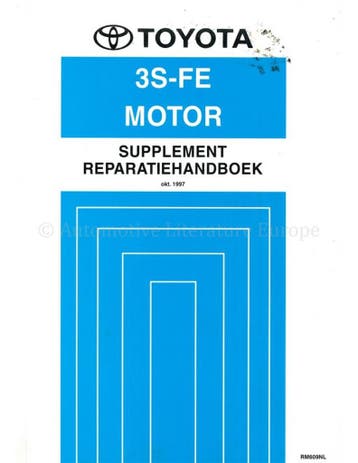 1997 TOYOTA AVENSIS 3S-FE (SUPPLEMENT) WERKPLAATSHANDBOEK