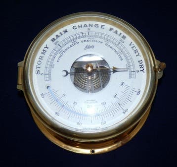 Fraai GROTE nautische schatz Barometer met Temperatuurmeter