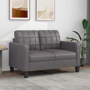 vidaXL Tweezitsbank / zetel 120 cm kunstleer grijs, Verzenden