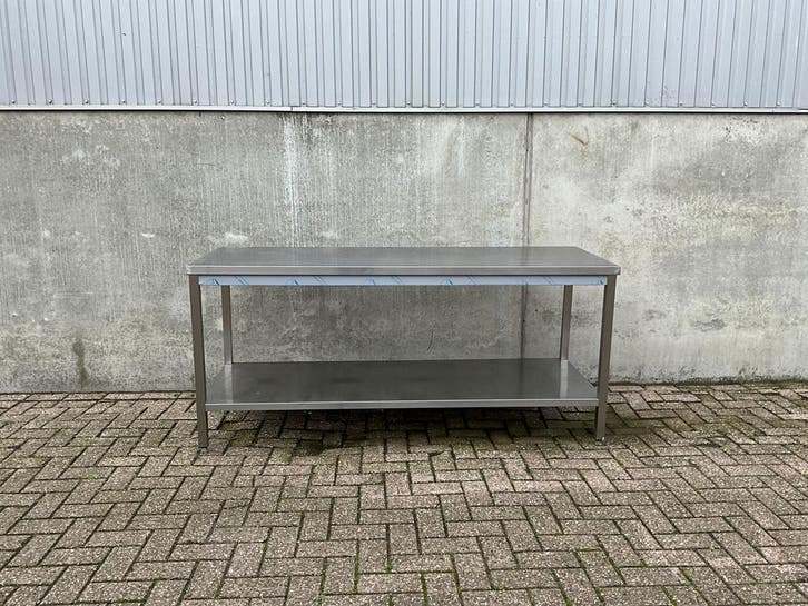 RVS Werktafel Tafel 200 cm, Zakelijke goederen, Horeca | Keukenapparatuur, Gebruikt, Inox Meubilair, Ophalen of Verzenden