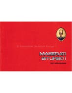 1986 MASERATI BITURBO I INSTRUCTIEBOEKJE ITALIAANS, Ophalen of Verzenden