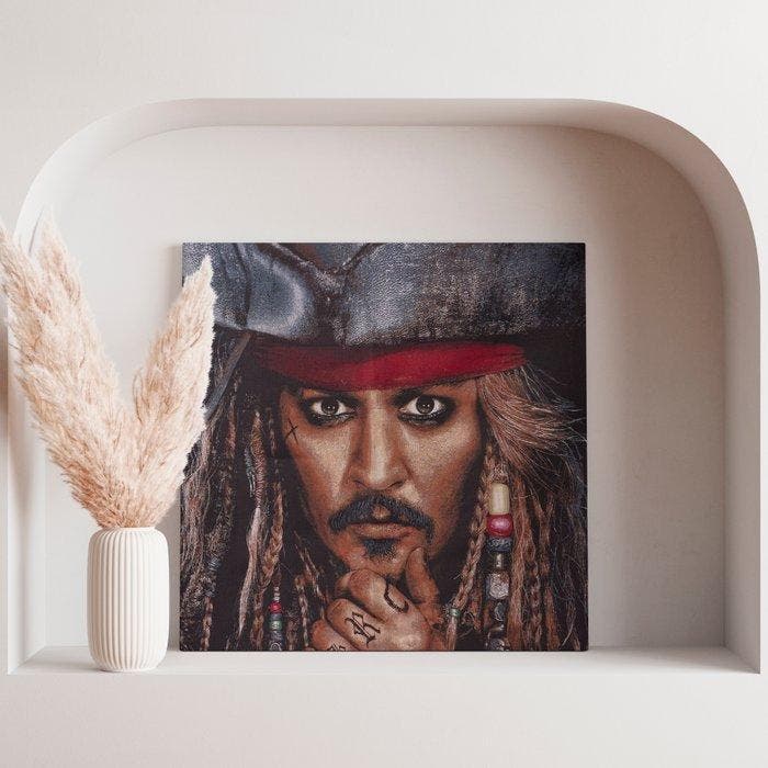 AA167 - Grande Arazzo Jack Sparrow - Tribuut - Wandtapijt -, Antiek en Kunst, Kunst | Designobjecten