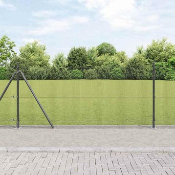 vidaXL gelast draadhek met betonnen voetstuk 10 x 0,8 m, Verzenden, Nieuw