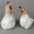 Anna Em - sculptuur, No reserve -2 Hens - hand made - 13 cm