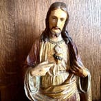 Beeld, Heilig Hart van Jezus - 42 cm - Gips - 1900
