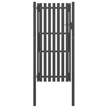 vidaXL Tuinhekpoort staal 100x200 cm antraciet, Verzenden, Nieuw