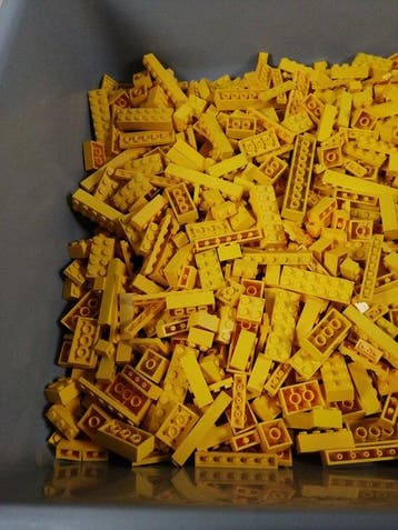 Lego - geen serie - 02 Partij van 1000 gele bouwstenen -, Nieuw