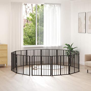 vidaXL Hondendeur 12 st Zwart 60 x 60 cm Gegalvaniseerd, Verzenden, Nieuw