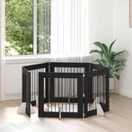 vidaXL Hondenhek met standaarden 6 pcs Zwart eiken 80 x 80, Dieren en Toebehoren, Verzenden, Nieuw