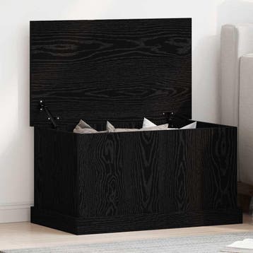 vidaXL Opslagdoos Zwart eiken 70 x 40 x 38 cm Bewerkt hout, Huis en Inrichting, Kasten | Overige, Verzenden, Nieuw