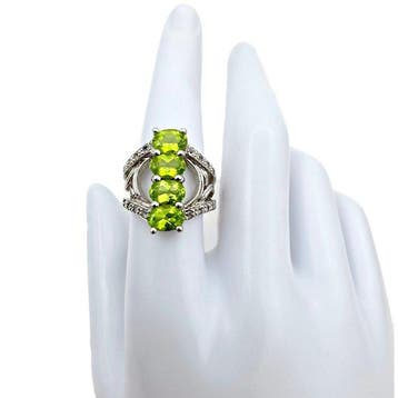 Zonder minimumprijs - Ring Zilver - peridoot, Nieuw