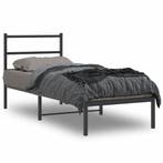vidaXL Bedframe met hoofdbord metaal zwart 80x200 cm, Verzenden