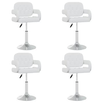 vidaXL Eetkamerstoelen draaibaar 4 st kunstleer wit, Verzenden, Nieuw