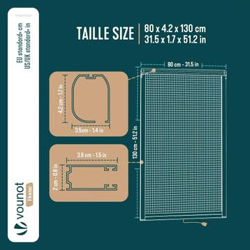 Vounot vliegenhor rolhor raam 80x130 cm inkortbaar wit, Ophalen of Verzenden, Nieuw
