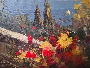 Katia Kalova (XX-XXI) - Terrazza fiorita sul borgo costiero