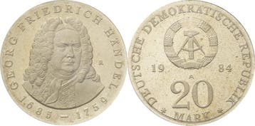 20 Mark 1984 Kurs- en Gedenkmunten, Verzenden, België
