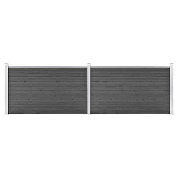 vidaXL Schuttingpanelenset 353x105 cm HKC zwart, Verzenden